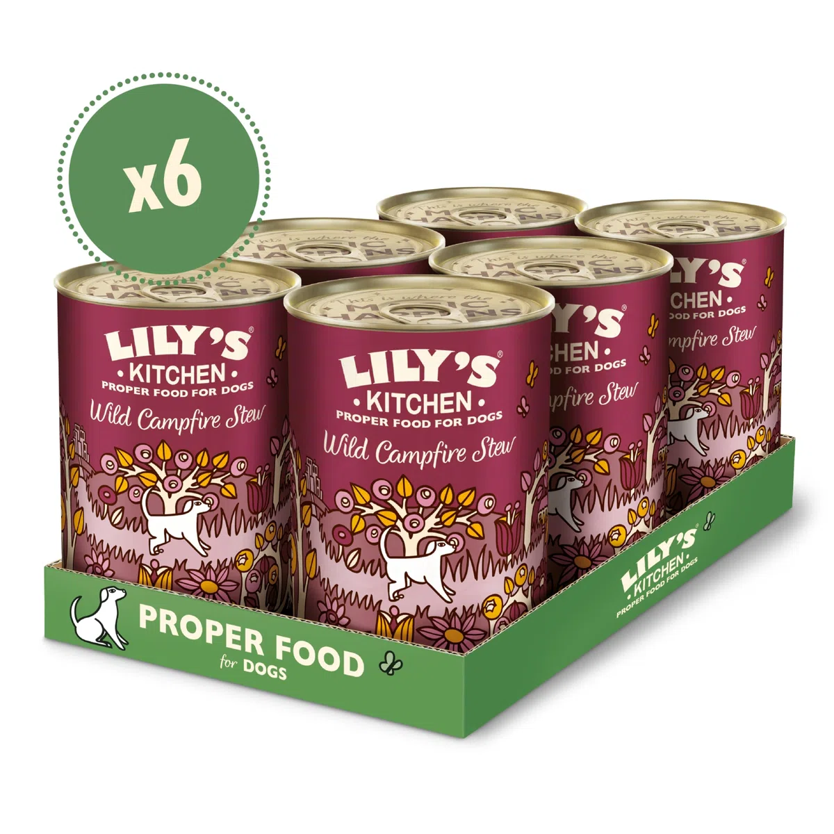 Lily's Kitchen Prodotto con ingredienti naturali Cibo umido per cani Spezzatino di cervo con fagiano e salmone 6 x 400 g