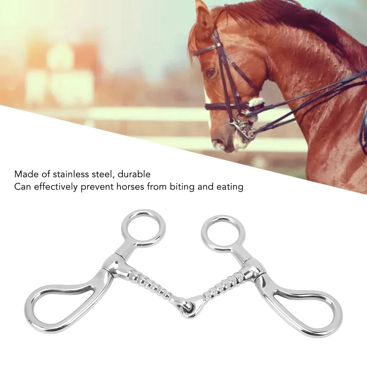 Boccone per Cavalli da 125 mm, boccone da Snaffle in Acciaio Inox da 4,9 Pollici per Briglia da Cavallo, boccone per Cavalli ad Anello O di Spessore per l'addestramento equestre