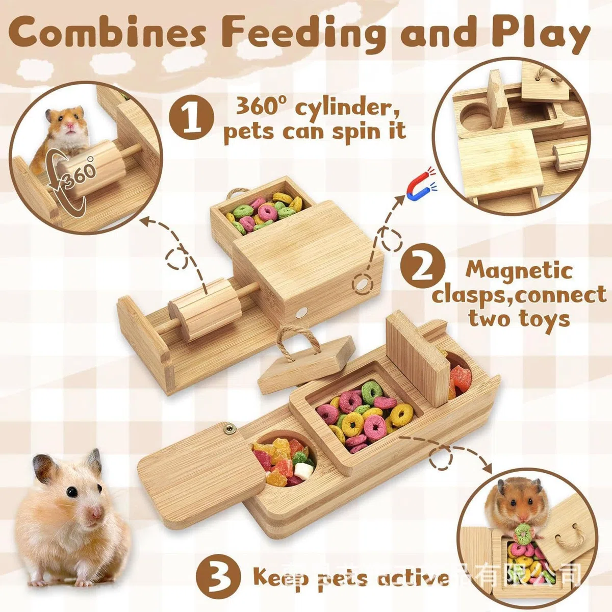Generisch Hamster Enrichment Toys – Wooden Interactive Foraging Toy for Pet | Small Pet Puzzle Game | for Guinea Hog Hamster Ferret Bunny Chinchilla Hedgehog Gerbil