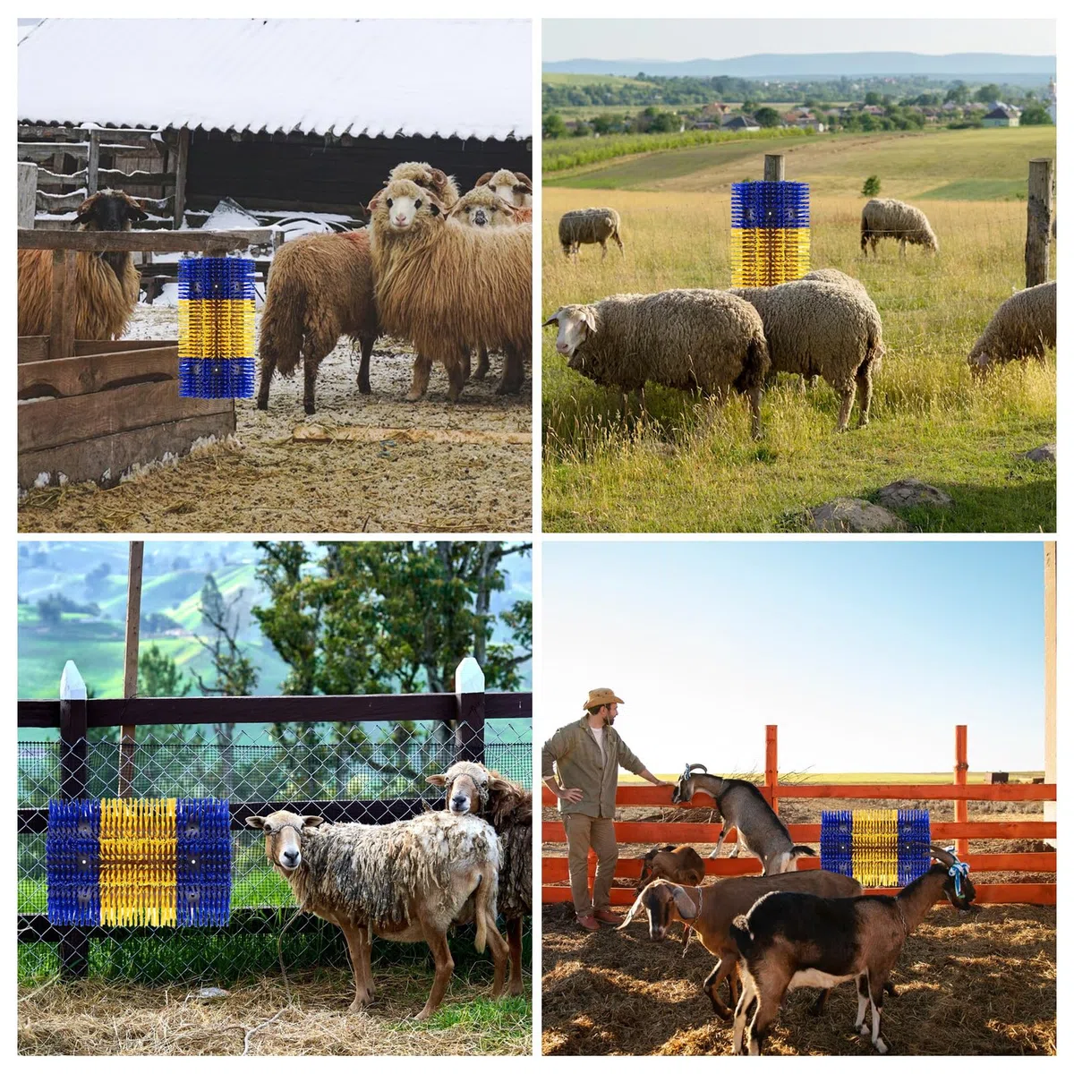 Spazzola Antigraffio per Bestiame, Spazzola Antigraffio per Animali da Fattoria, Pieghevole, Spazzola Universale con 12 Viti, Spazzola Massaggiante per Bovini, Pecore, Maiali, Cavalli