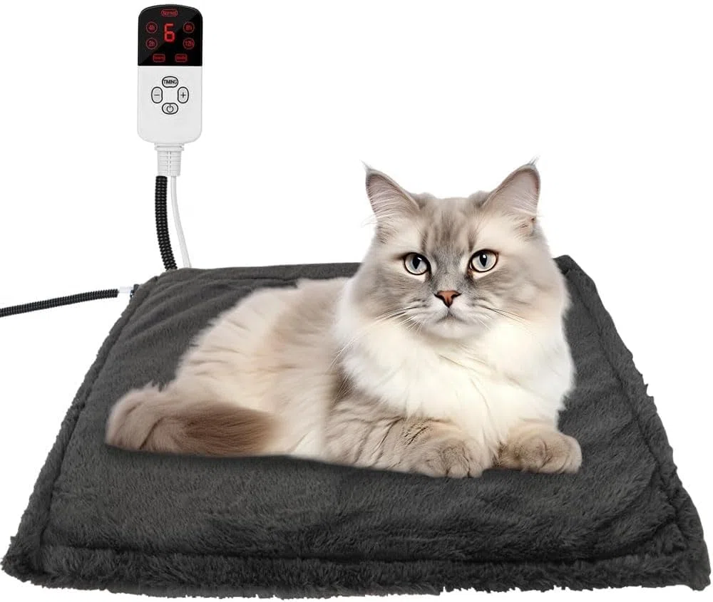 Voarge Coperta Elettrica per Cani e Gatti - Tappetino Riscaldante Con 9 Livelli di Temperatura, Lavabile, Morbida per Neonati/Cuccioli