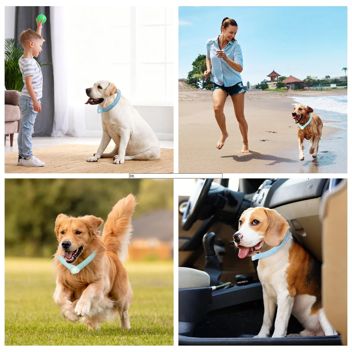 DEWEL Collare di Raffreddamento per Cani,collari per cani di Raffreddamento,Congelamento Rapido a 28 ℃,Sciarpa Pet Cooling Collar per Piccola e Media 47 cm (verde)