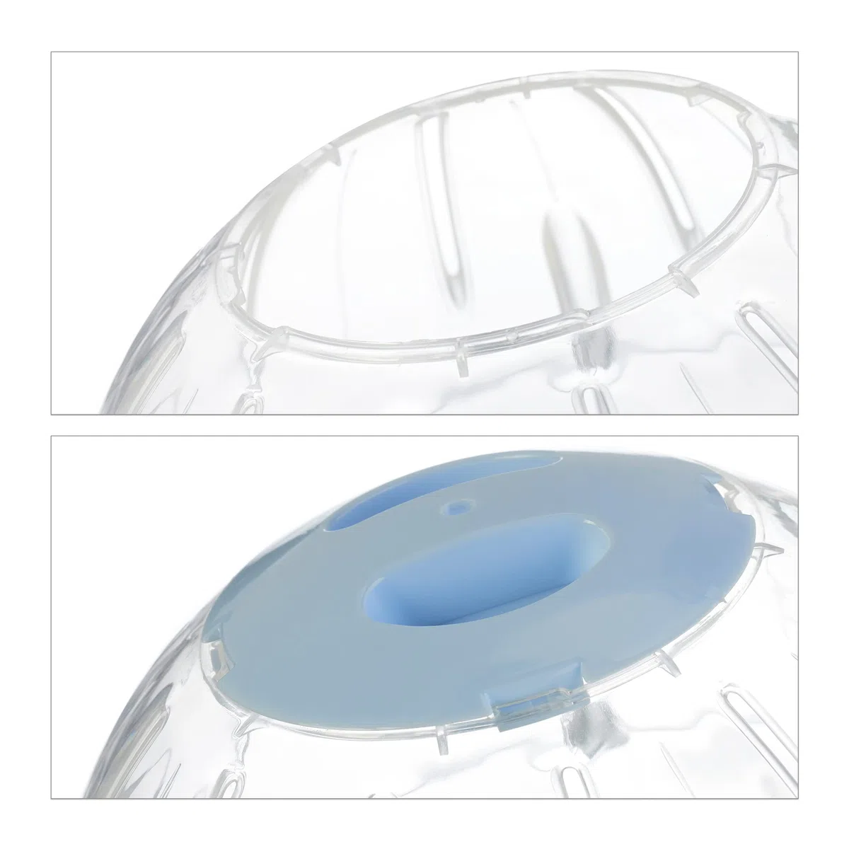 Relaxdays Palla per Criceti, Sfera da Ø 18,5 cm, Giocattolo per Topi, in Plastica, Hamster Ball, Trasparente Azzurro
