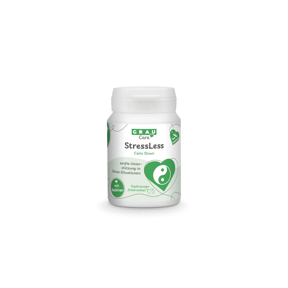 GRAU - l'originale - compresse antistress, rilassamento naturale, con valeriana, bacche addormentate e complesso vitaminico B, confezione da 1 (1 x 120 pezzi), alimento complementare per cani