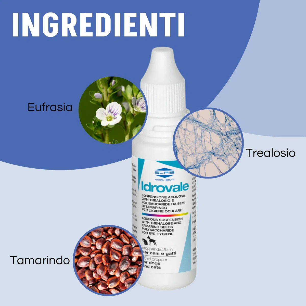 Idrovale - Sospensione Acquosa 25 ml - Igiene Oculare per Cani e Gatti - Detergente e Lubrificante - Protezione Naturale e Facile Applicazione