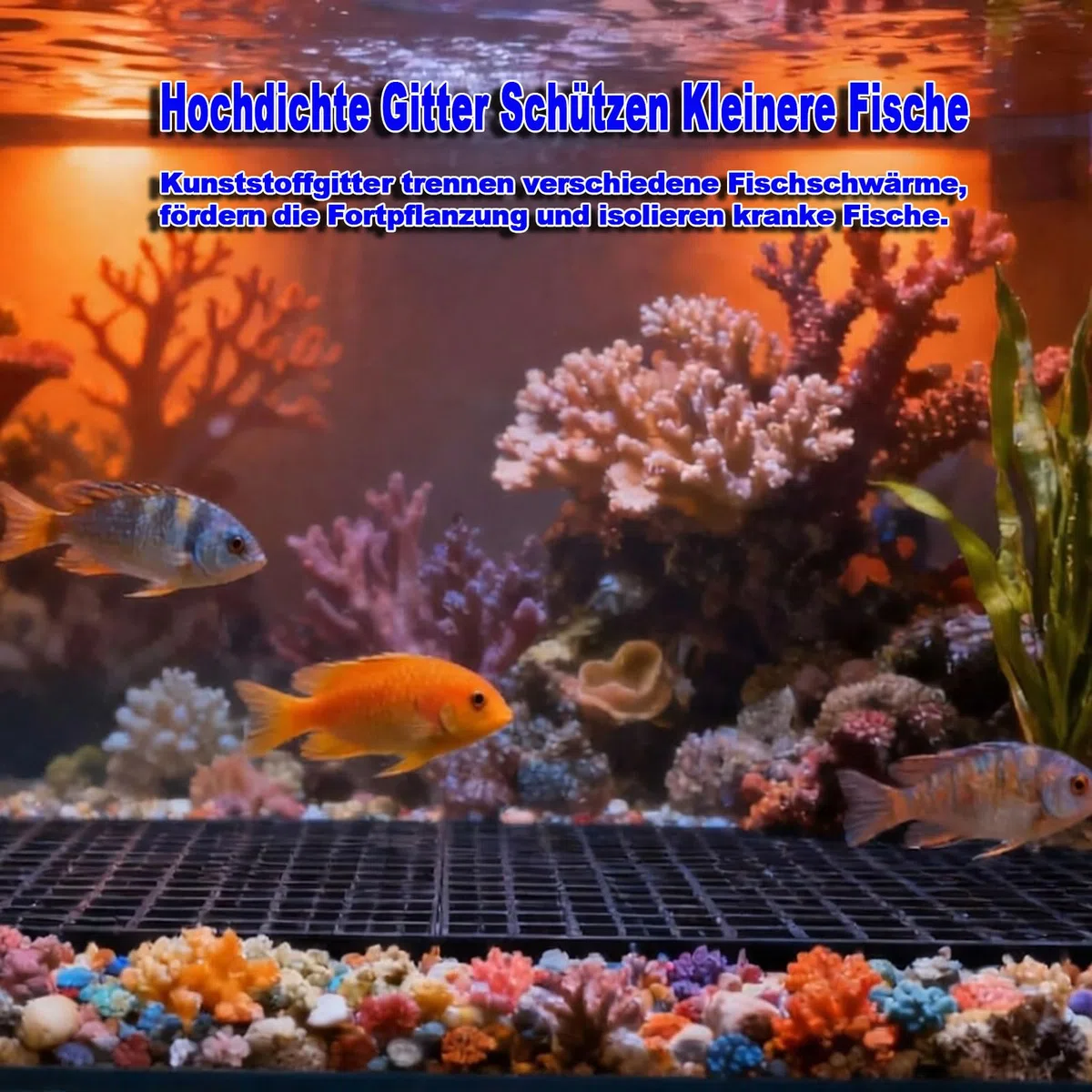 Divisori per Acquario, 8 PCS Griglia Divisoria in Plastica 30x15cm con 10 Clip a Ventosa e 48 Supporti, Separatore per Protezione del Pavimento Filtrazione Suppor to Aquascaping e Isolamento dei Pesci