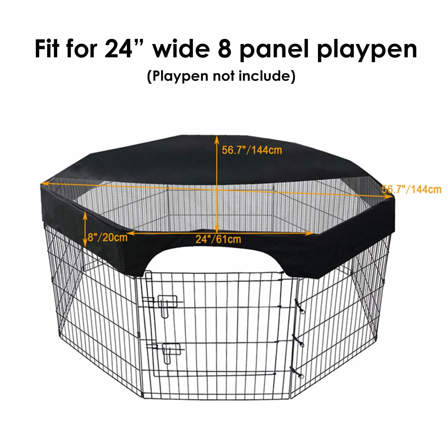 iFCOW Copertura per Box per Cani di Grandi Dimensioni - 61 cm, a Prova di Sole e Pioggia, per 8 Pannelli Box all'Aperto