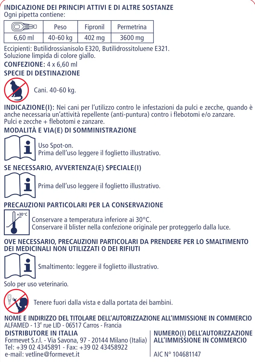 402 Mg/3600 Mg Soluzione Spot-on per Cani di Taglia Gigante - Taglia Unica