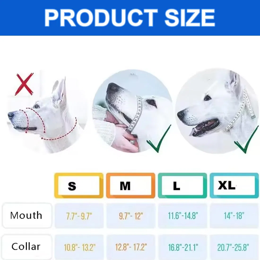 REC Collare Addestramento Cani,Muso Del Cane,Collare per Cane Cone Cinturino di Sicurezza,Cavezza da Testa per Cane,Regolabile e Facilmente Controllabile(L)