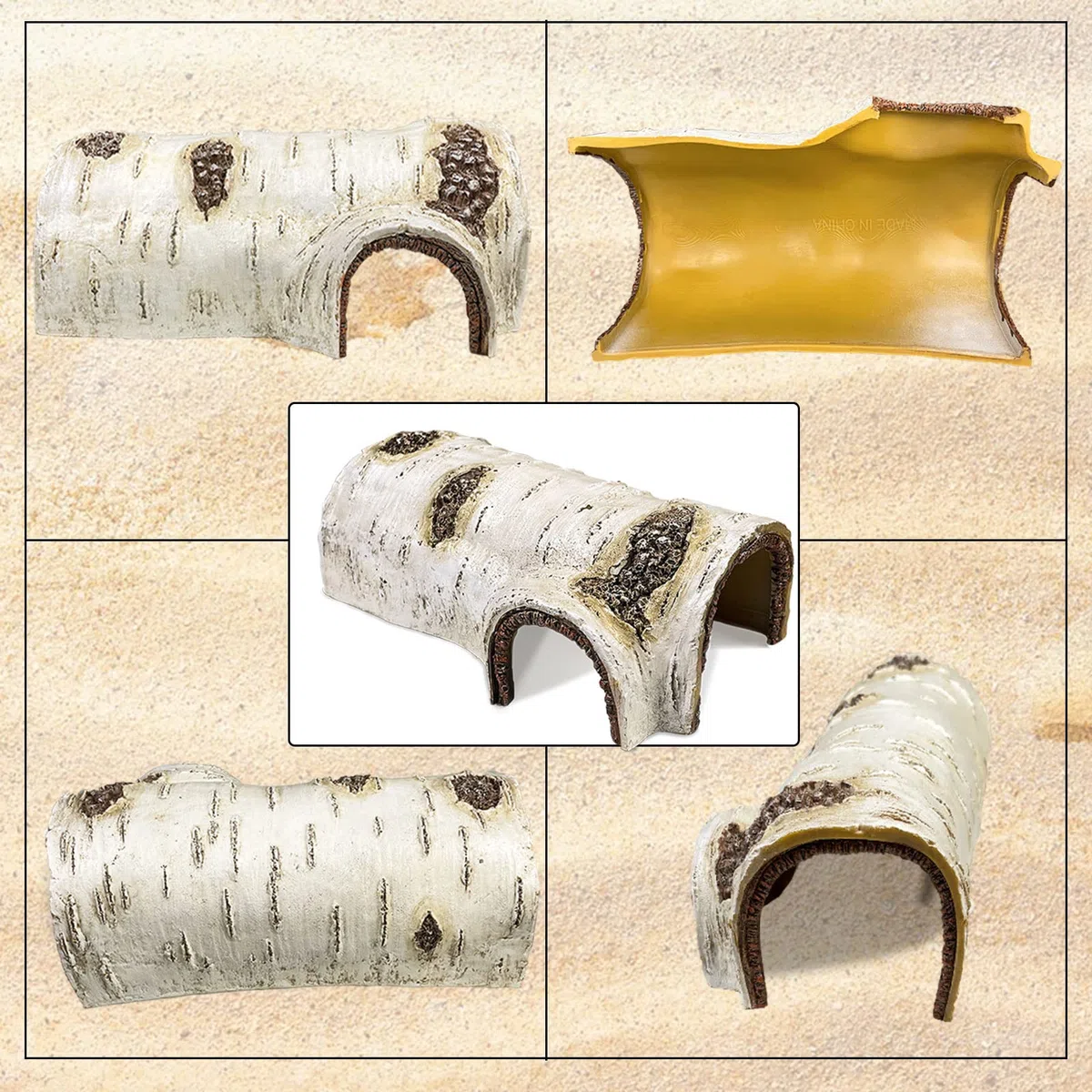 Rettile Nascondi Grotte Simulazione Nascondiglio Albero Nascondi Serpente Leopard Gecko Terrarium Plastic Plant Leaves Ornament Habitat Shelter Decor for Lizard Hermit Crab Spider Frog Amphibians (L)