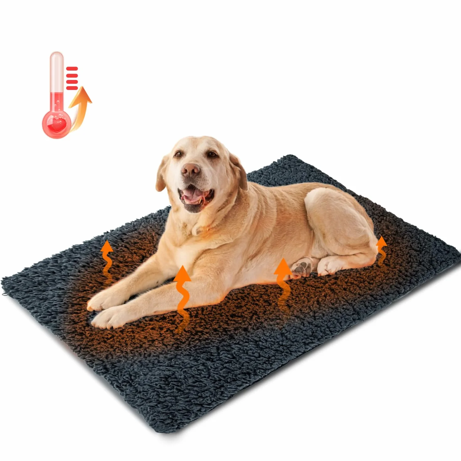 Nobleza Coperta Autoriscaldante per Cani e Gatti, Tappetino Termico, Coperta Termica lavabile Antiscivolo Cane, Tappetino per Cani Autoriscaldante Soffice Caldo, Grigio, 115x70cm