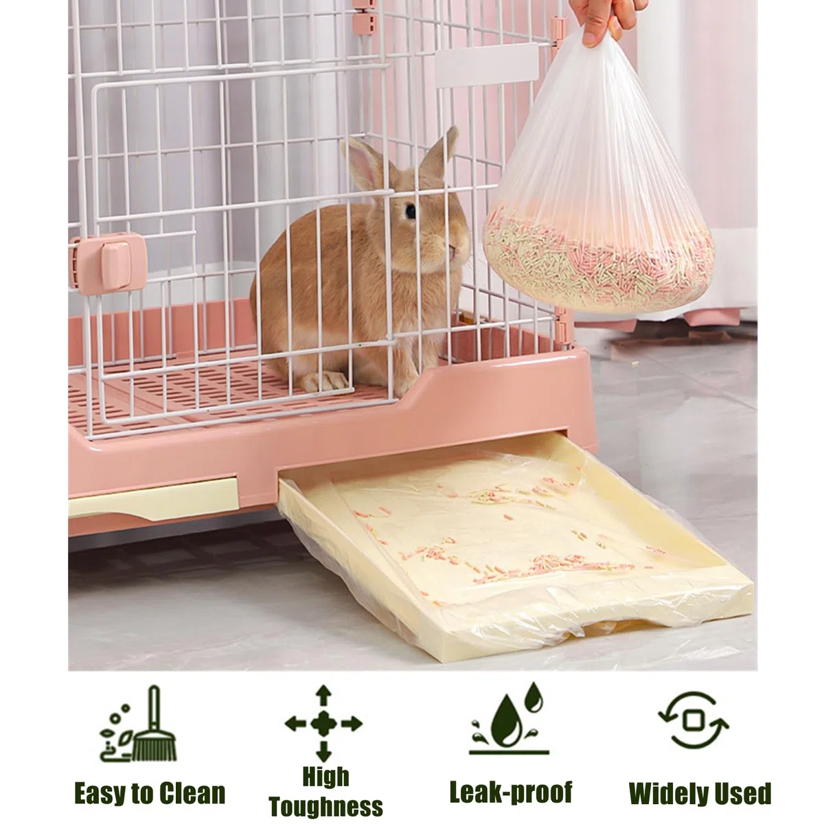 50 Pezzi Fodere per Lettiera Monouso per Piccoli Animali Pellicola di Plastica per Gabbie Conigli Fodere per Gabbie per Coniglio Pellicola per Toilet per Porcellini d'India Cincillà Ricci, 90x60 cm