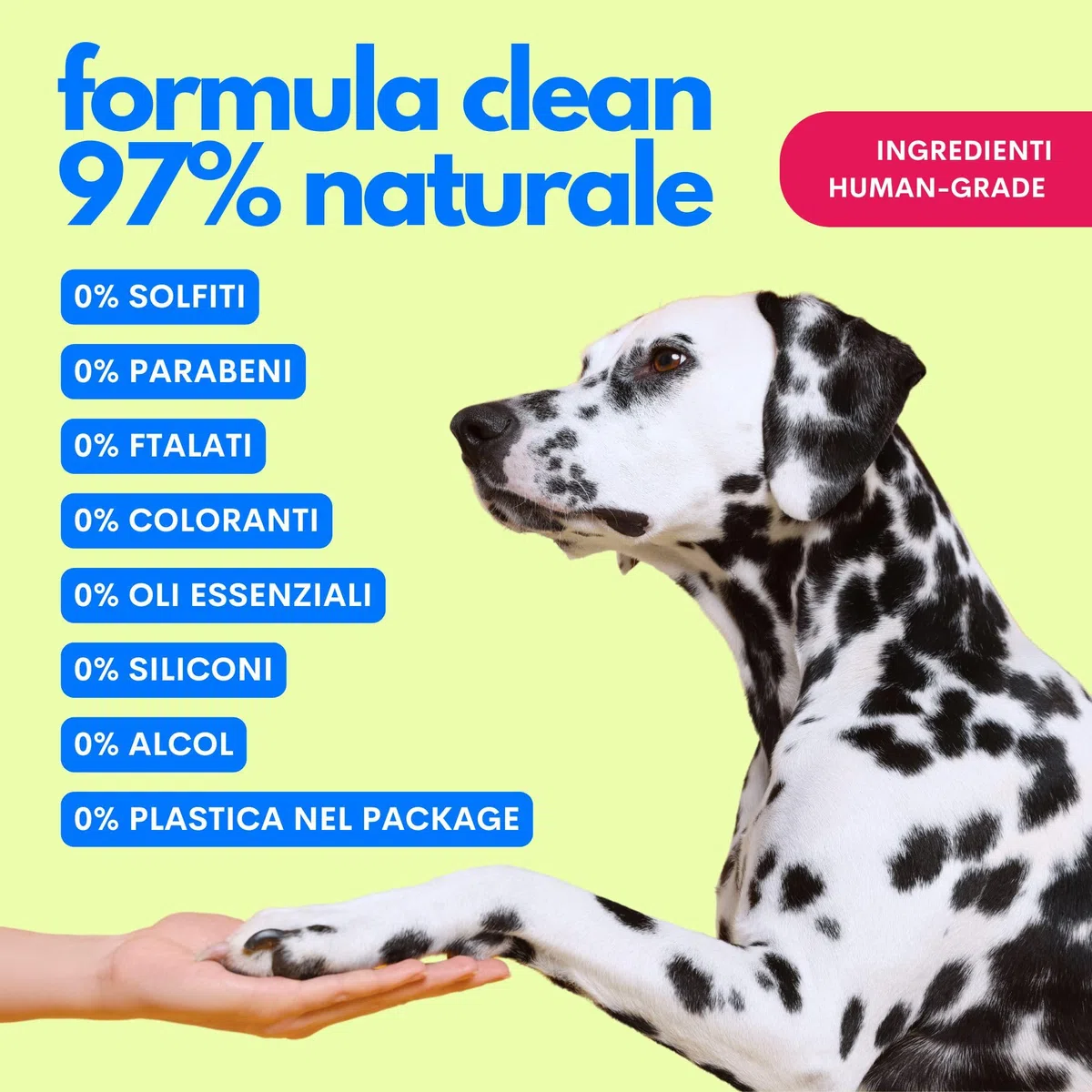 JAMPY Spray Districante Nutriente Per Cani. Scioglie i Nodi - Idrata - Rimpolpa - Lucida il Pelo. Formula Ipoallergenica con Cheratina, Lisina e Acidi della Frutta. 97% Naturale. Senza plastica.