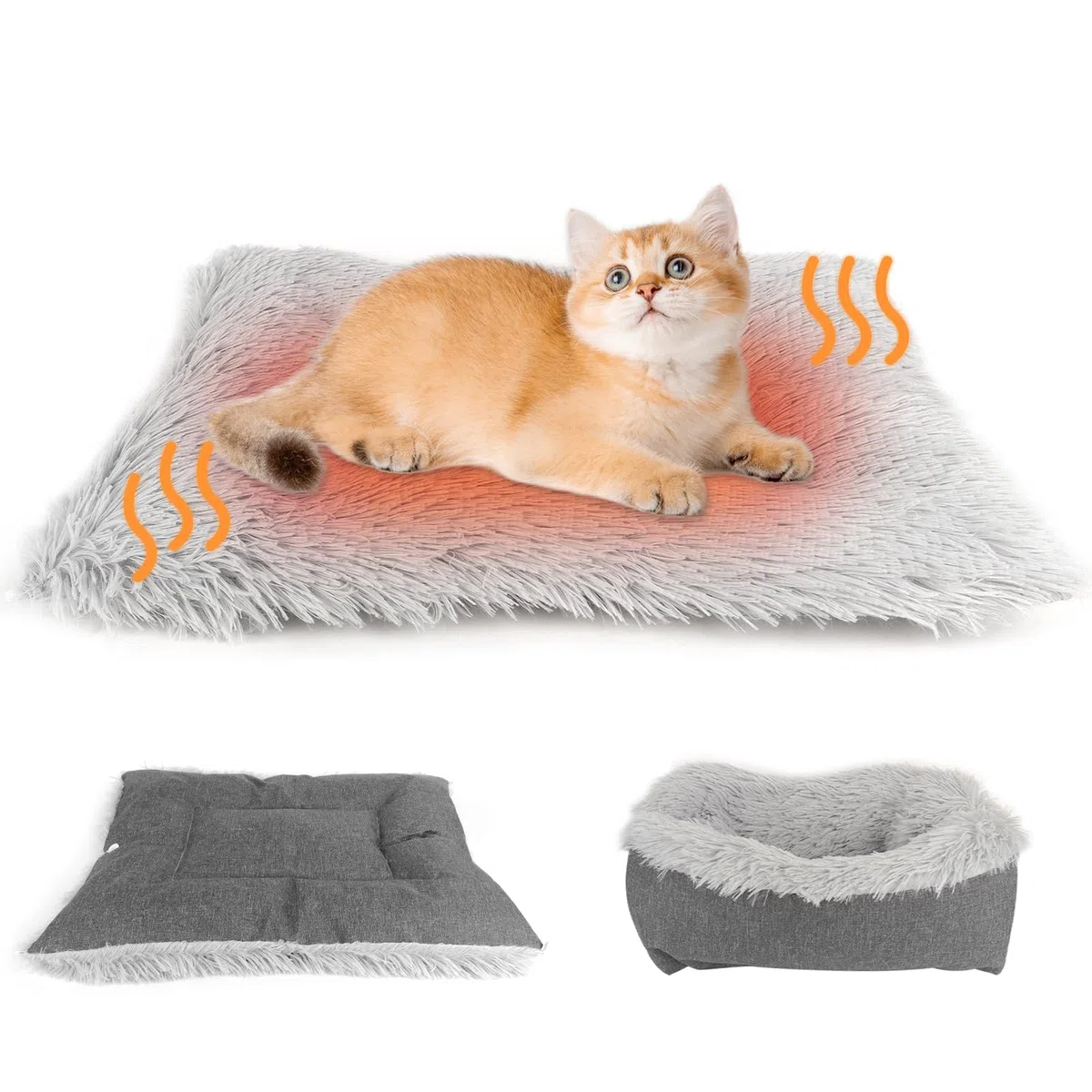 Coperta Autoriscaldante per Gatti Cani, Soffice Coperta Autoriscaldante per Gatti, Coperta Riscaldata per Gatti Senza Cavo, Cuccia per Gatti 2 in 1 Cuccia per Gatti, Coperta Termica Lavabile