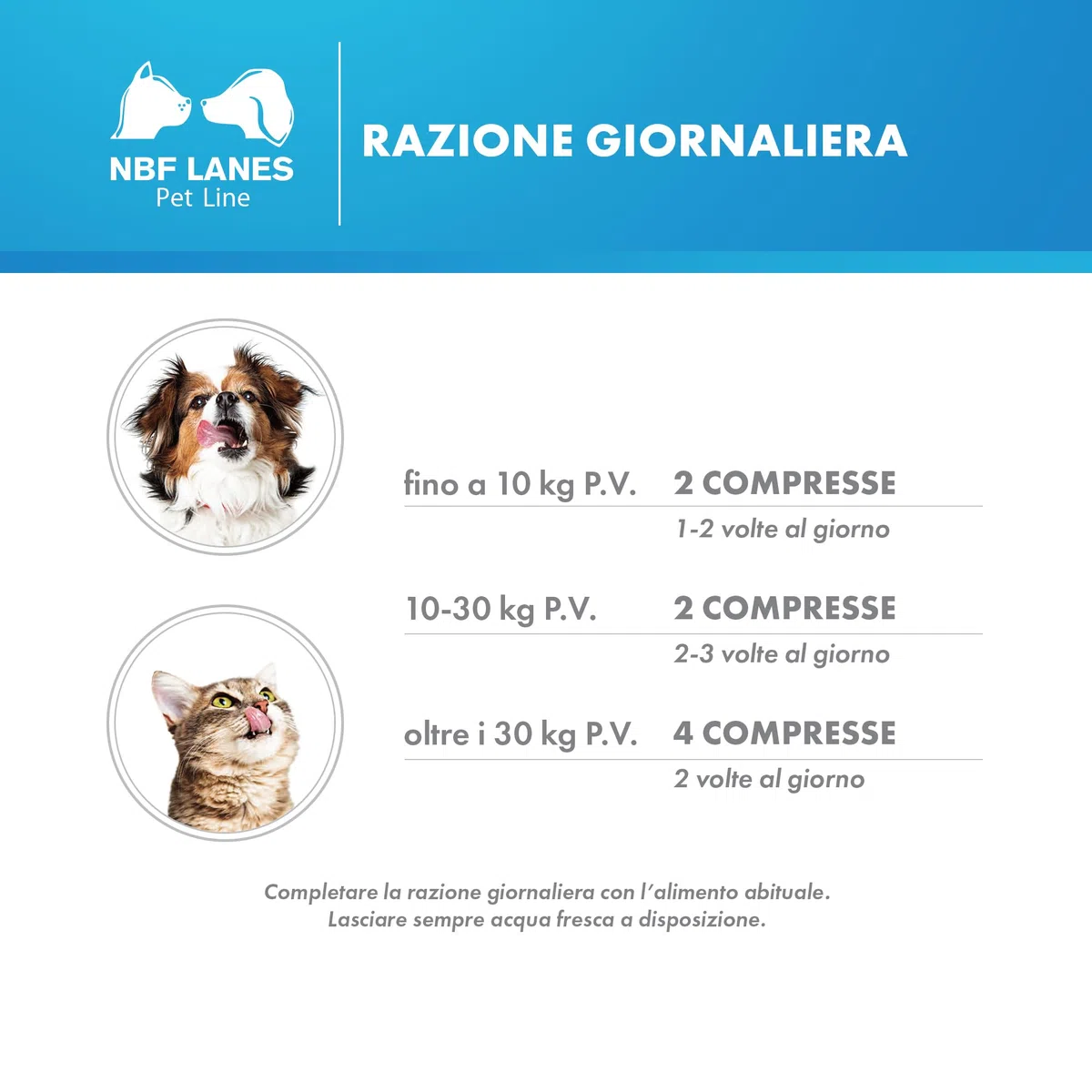 NBF Lanes | Fibra Pet Cane e Gatto, 50 Compresse Appetibili, per la Normale Funzionalità Intestinale