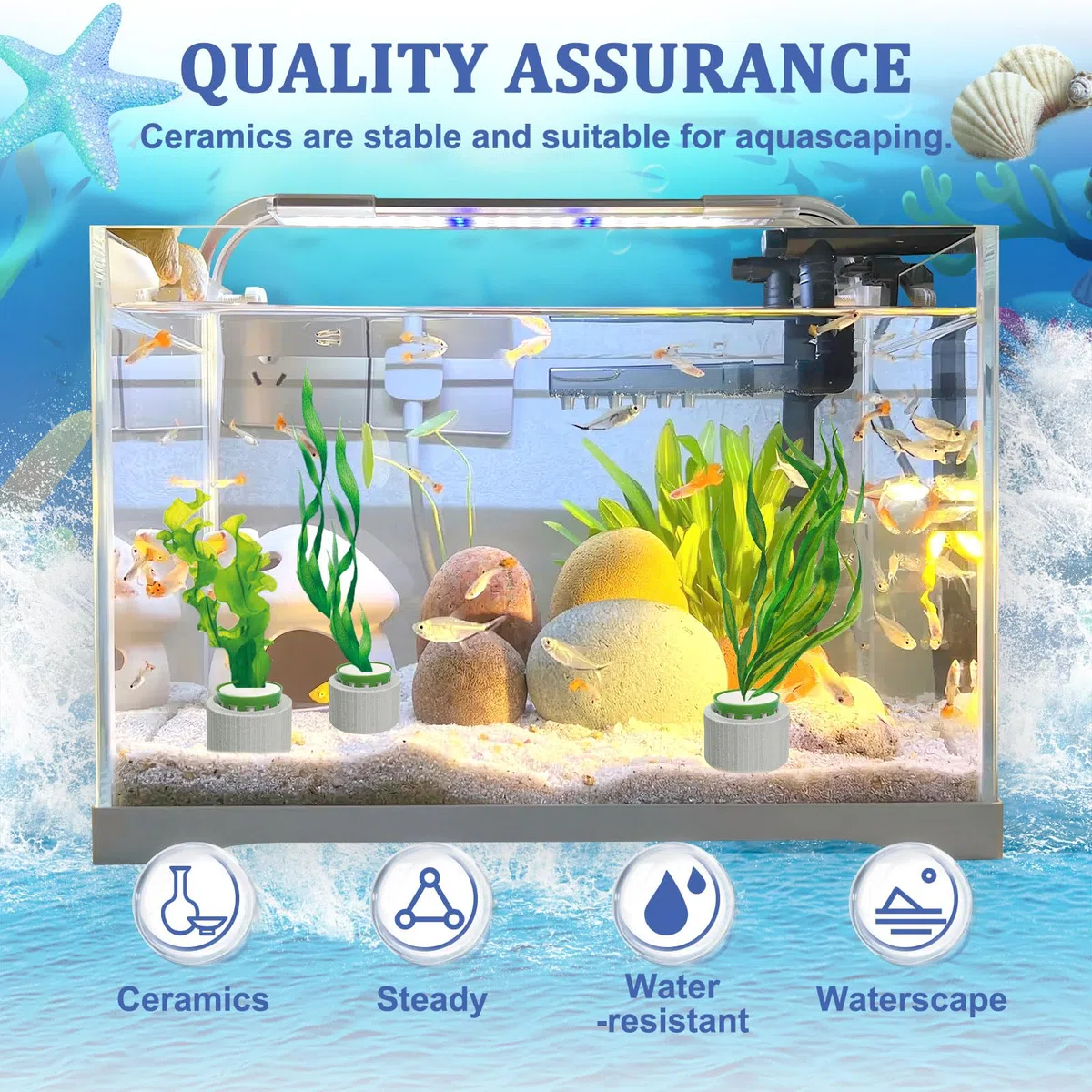 15 Pack Acquario Pianta Pesi, Pianta Pesi per Serbatoio di Pesce, Anti-Floating Acquario Fisso Anello Ancore per Paesaggio Decorazione Accessori