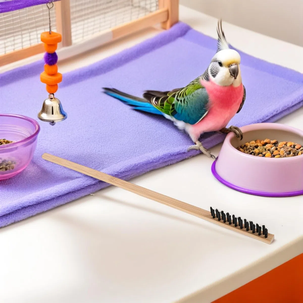SUPVOX Set 8 Pezzi Spazzole per Pulizia Gabbie Uccelli Paletta per Lettiera, Strumento Rimozione Escrementi Piccoli Animali, Accessori per Habitat Pulito Parrocchetti e Conigli
