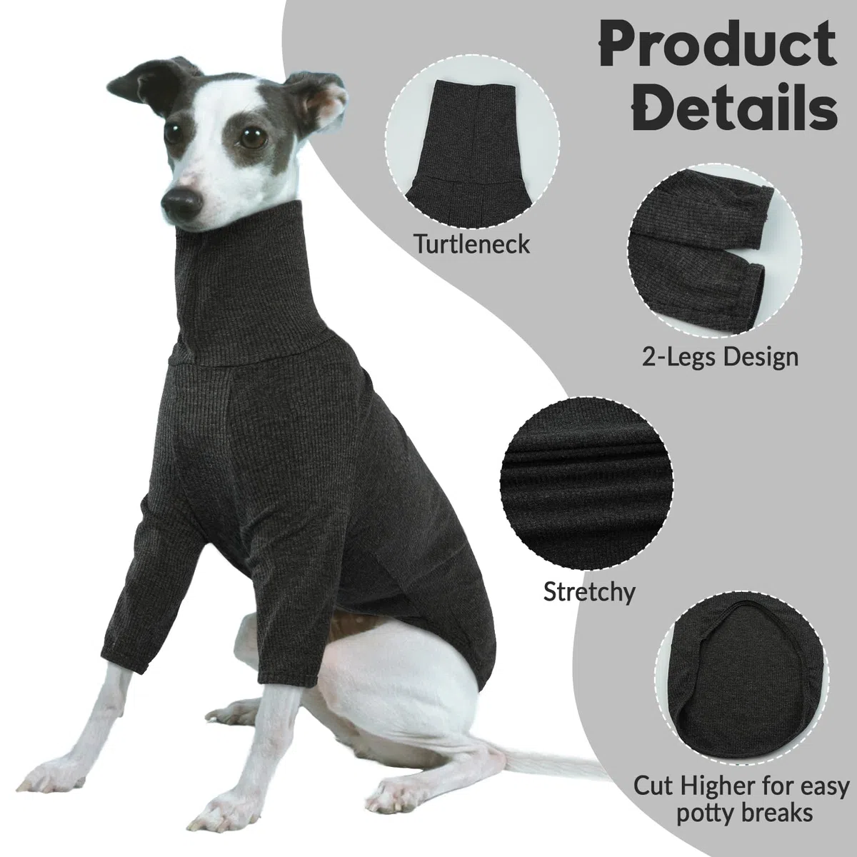 Maglione per Levriero, Giacca Levriero Pigiama Whippet Abbigliamento Levrieri Maglioncino Levriero(Grigio, M)