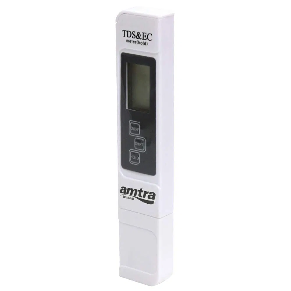 Amtra Digital Confuctivity TDS Tester - Tester digitale per acquario, Tester per la misurazione della conducibilità dell'acqua, con sistema ATC, custodia inclusa