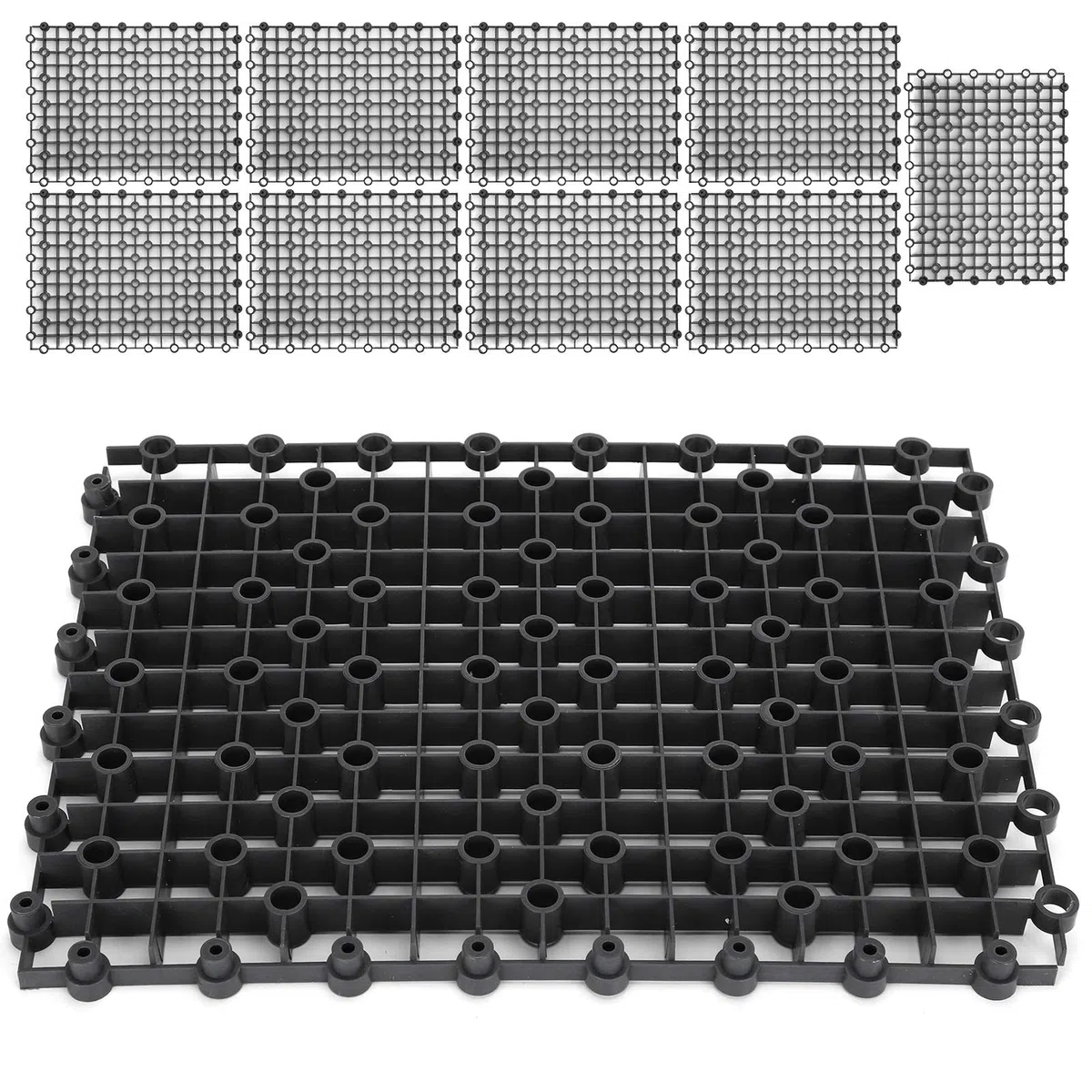 Pannello isolante per acquario, piastra filtrante multifunzione in PVC da 10 pezzi per acquari per pesci, gamberetti e tartarughe, resistente e durevole (Nera)
