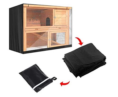 Copertura per conigliera traspirante per conigli, grande, copertura impermeabile antivento per gabbie per animali domestici, per gatti, conigli, cani, colore nero, 122 x 50 x 105 cm