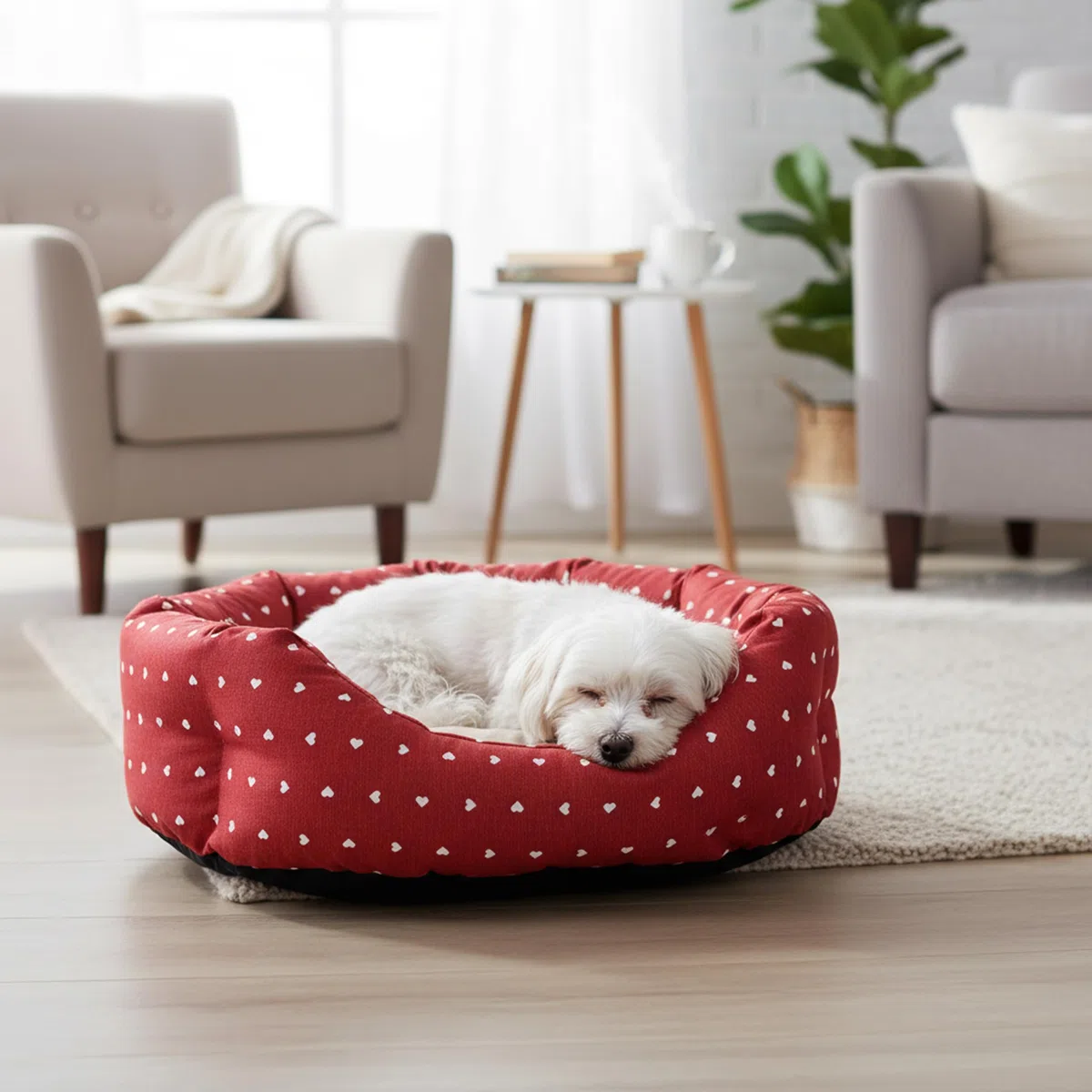 Baroni Home Cuccia per Cane e Gatto in tessuto Grigio e Stelle 50x65 cm, Morbido Divano Ovali, Comodo, per Camera da Letto Salotto Corridoio, Lavabile