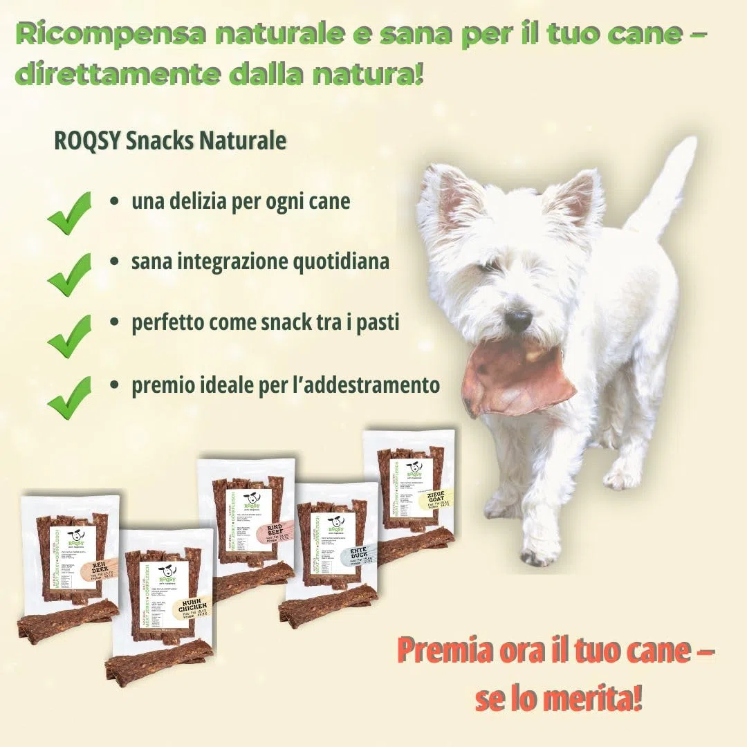 Snack Naturale per Cani 100% Capra – Monoproteico, Ipoallergenico, Senza Cereali – 200g (2×100g)
