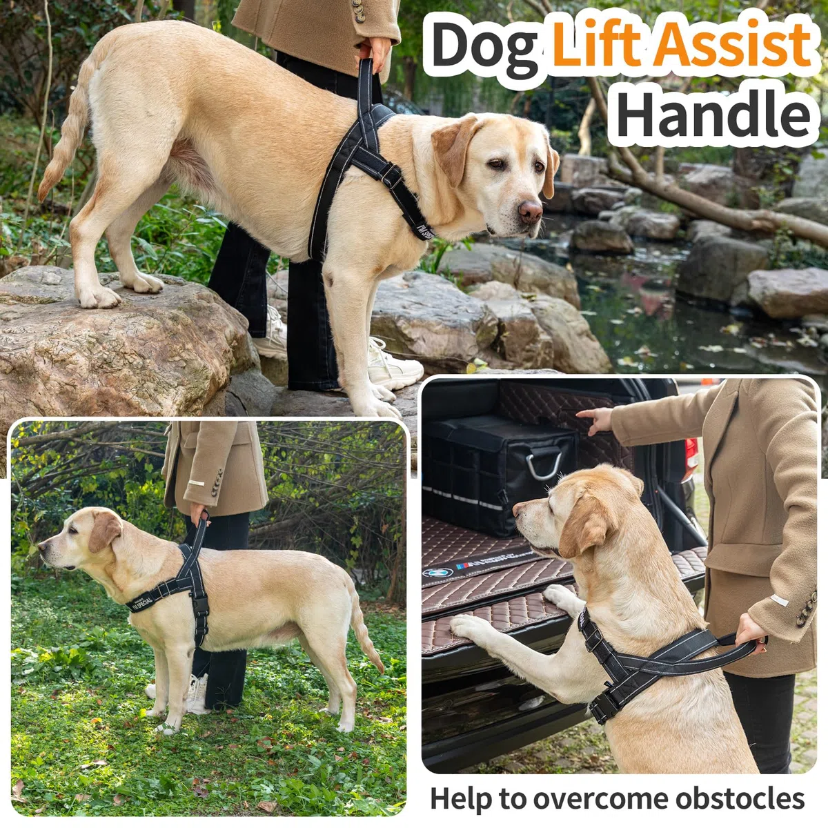 Imbracatura regolabile per cani piccoli, medi e grandi, imbracatura riflettente a prova di fuga, senza strappi, marrone, M