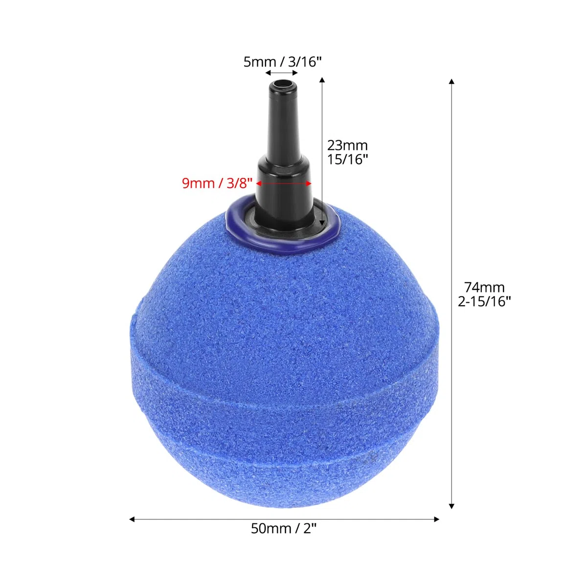 QWORK® Set di 10 aeratori per acquari Sfera 5cm Blu - Pietra ossigenante per laghetto e Acquario