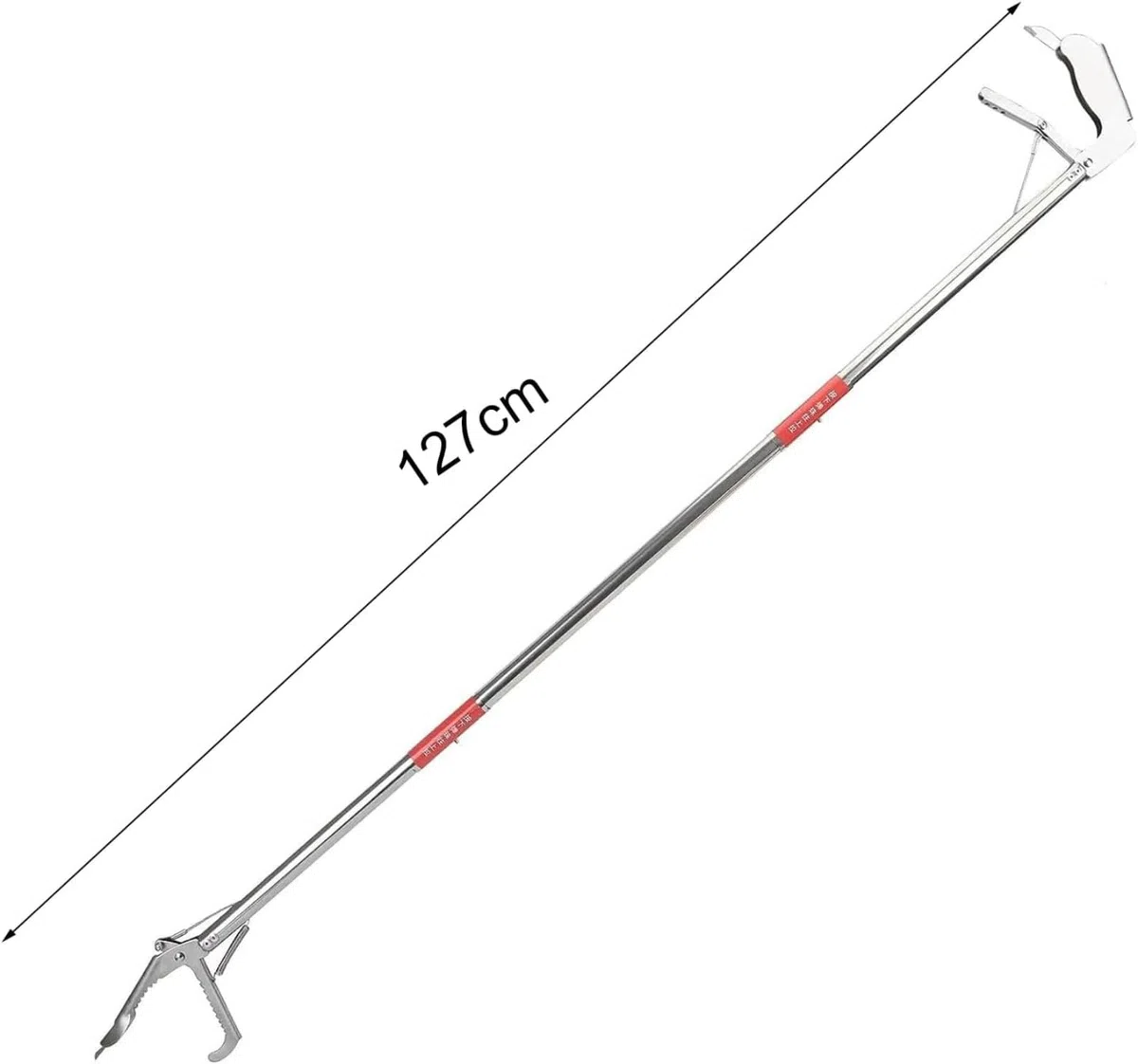 Generico Pinza per Serpenti in Acciaio Inox, Pieghevole, Doppia Faccia seghettata, a ganascia Larga, con Manico Antiscivolo, per Serpenti, Topi, Serpenti a sonagli, Argento 1