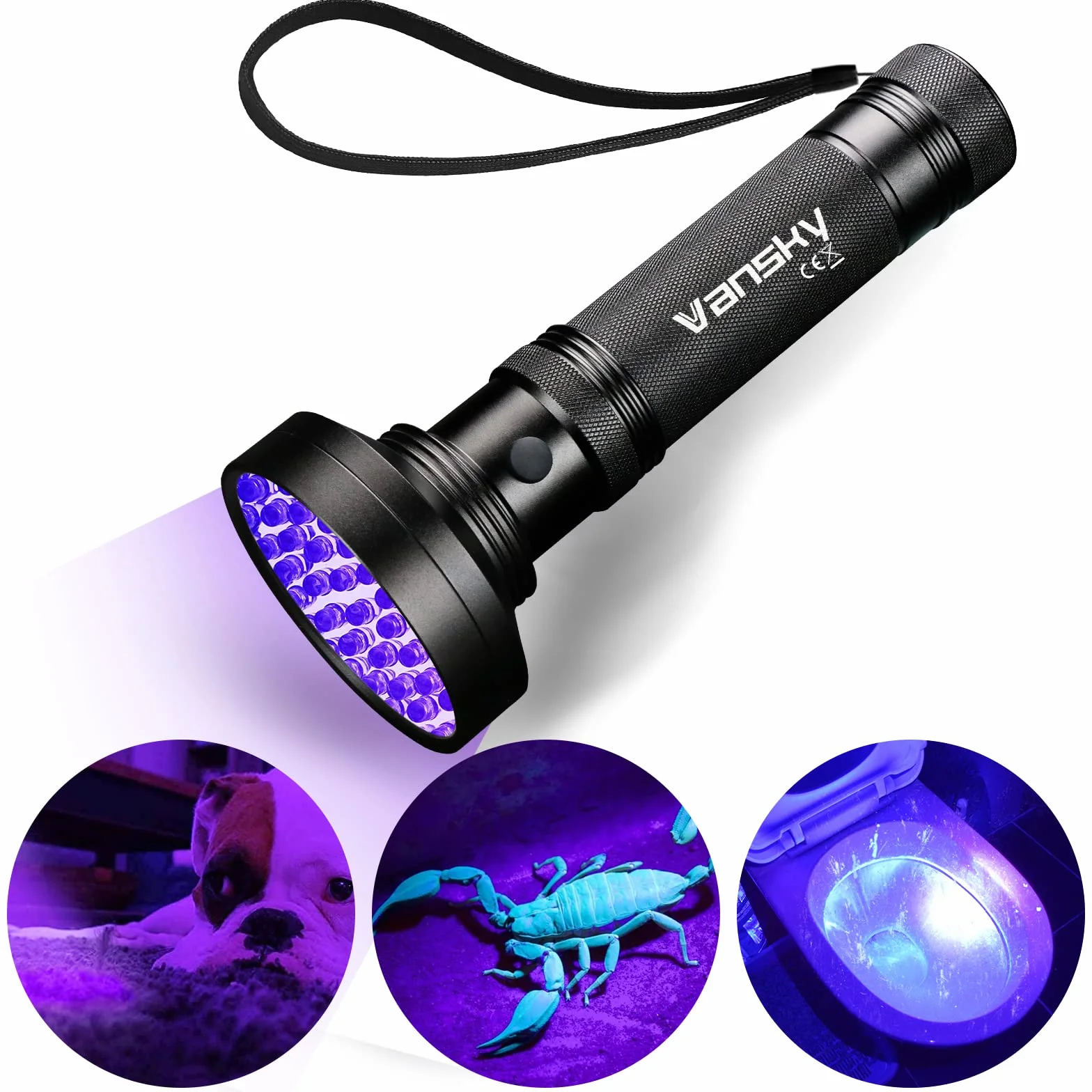 Torcia a raggi ultravioletti con luce UV, 100 LED, 395 nm, rilevatore di macchie di urina per gatti secchi/cani che curano la resina UV, pulizia della torcia OCD, ricerca di palline da golf/scorpioni