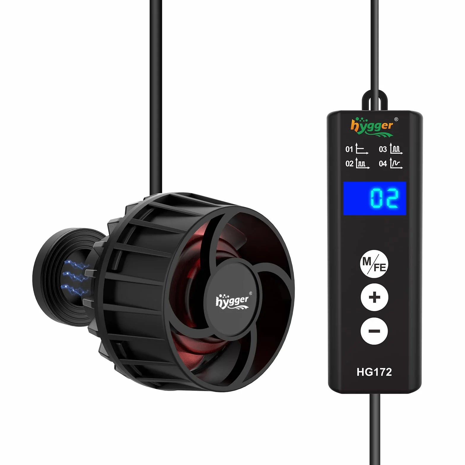 hygger Pompa di Acquario 3000LPH Pompa di Movimento Acquario, 6W Wave Maker Pompa di Circolazione 4 modalità D'onda Pompa ad Onda per Acquario da 38-189L