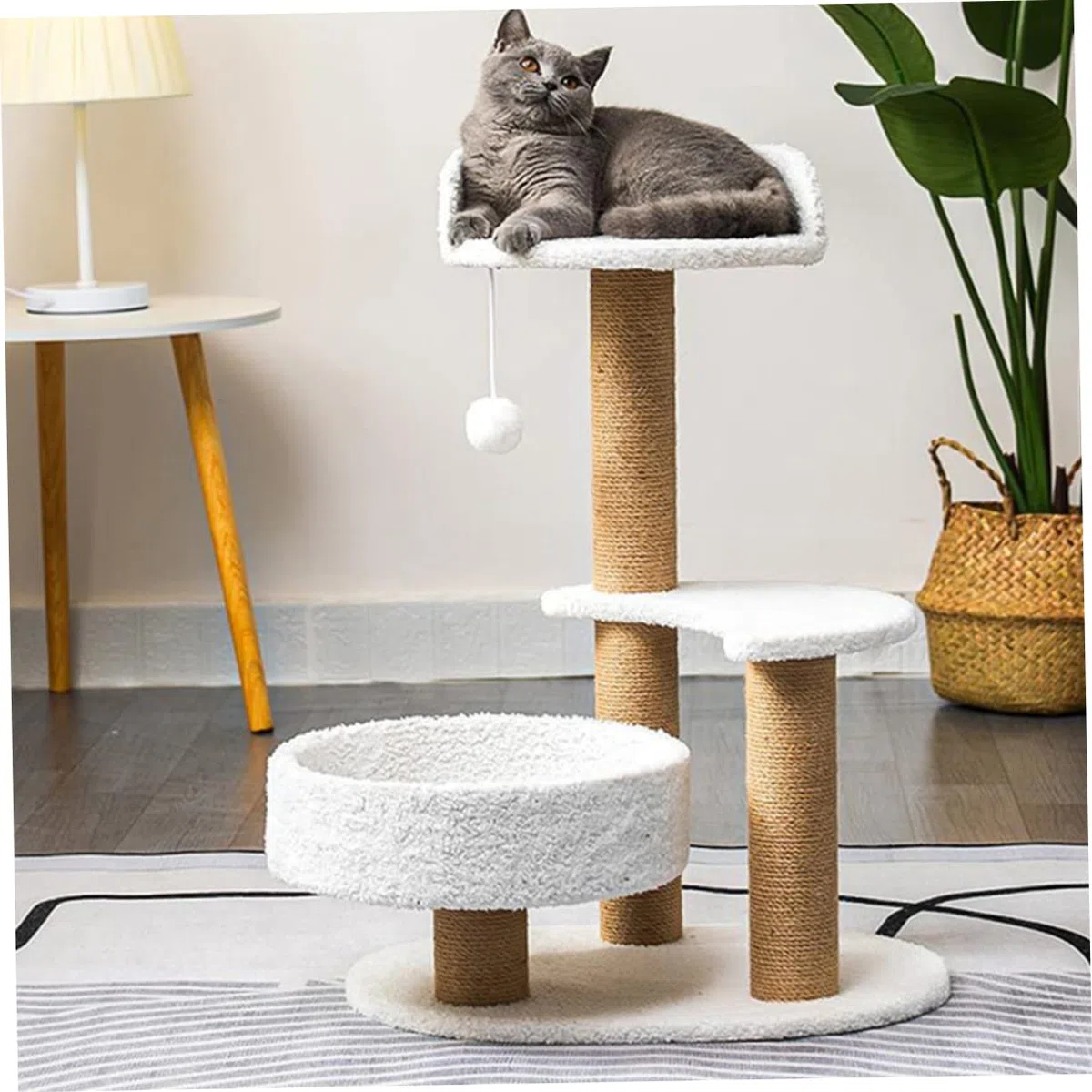 Abaodam Colonna di Arrampicata per Gatti Tiragraffi Corda, Ricambio in Legno Resistente Ø 6cm X 40cm, Accessorio per Struttura Fai da Te, Adatta a Gattini e Gatti per Giochi Sicuri