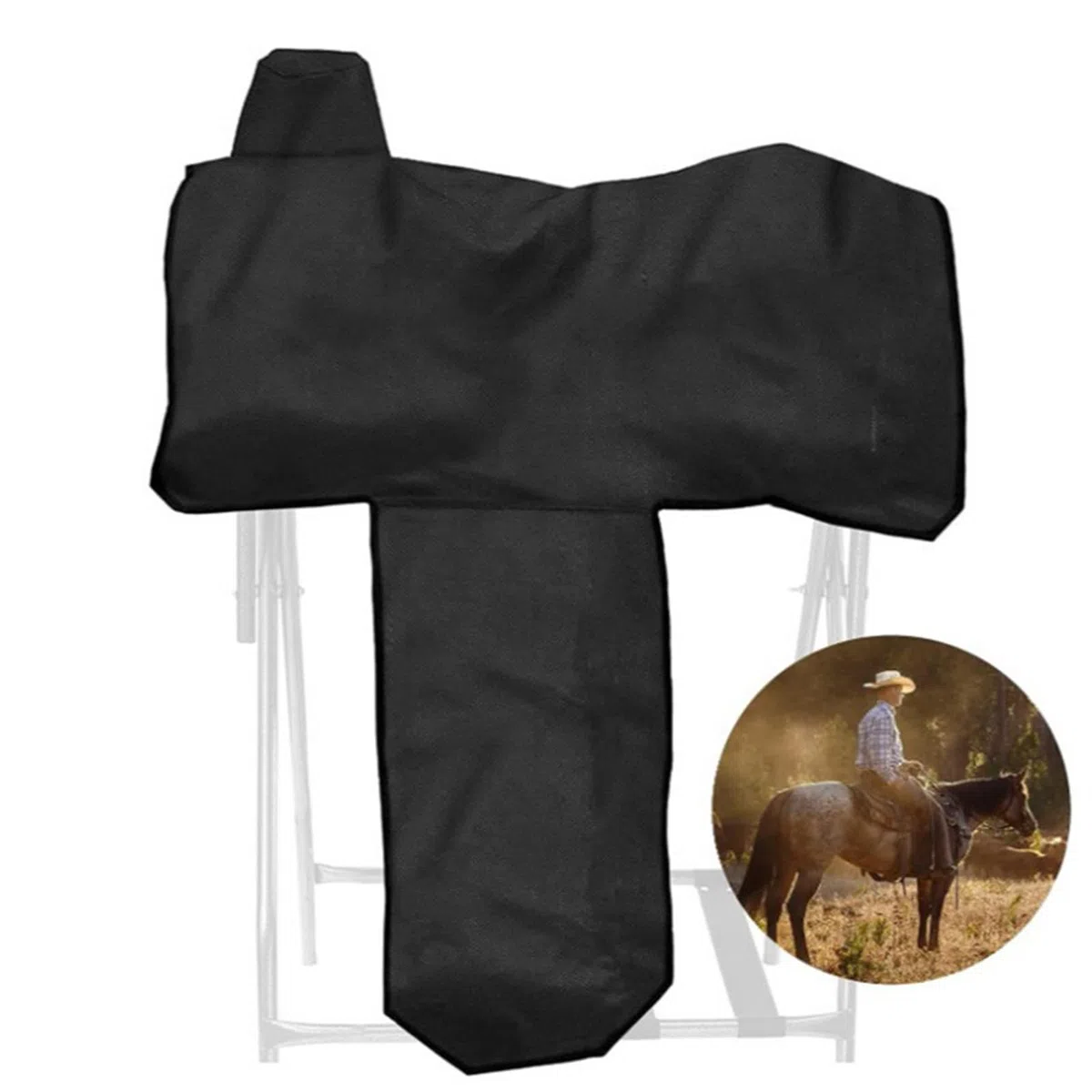 Coprisella Western Impermeabile Custodia Antipolvere Antigraffio per Selle Standard con 6 Cinghie Elastiche