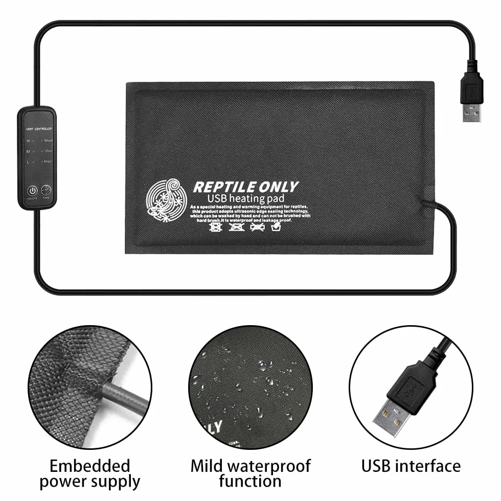DONGKER Tappetino Riscaldante per Rettili,USB 5 V Tappetini Riscaldanti per Tartaruga Riscaldatore per Lucertola Geco Serpenti Rane