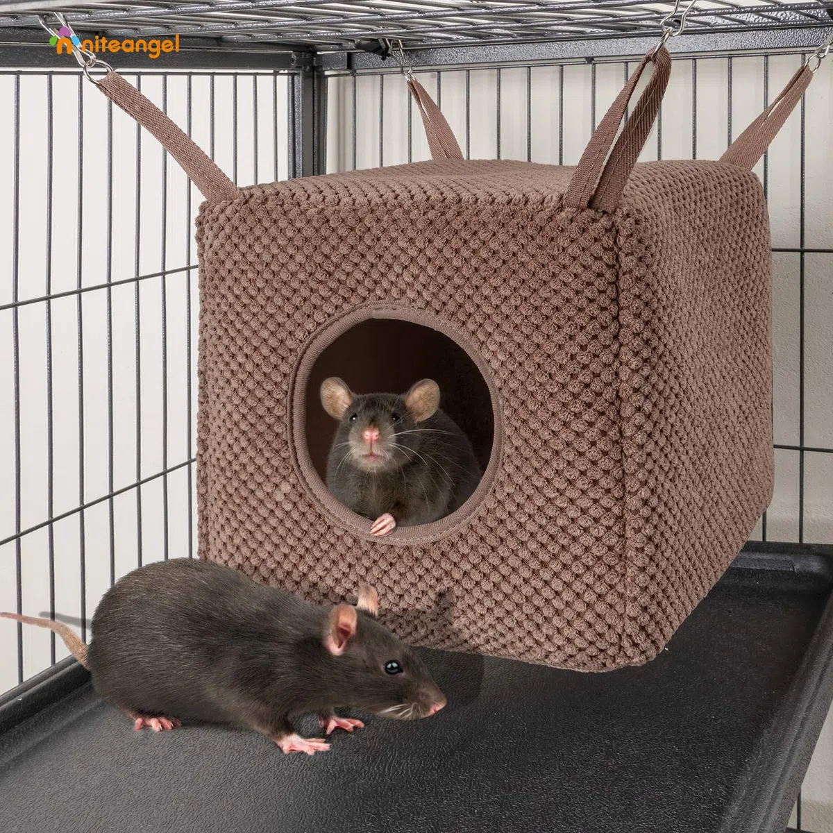 Niteangel - Amaca a forma di furetti per ratti, chinchilla, zucchero o altri piccoli animali, Cioccolato