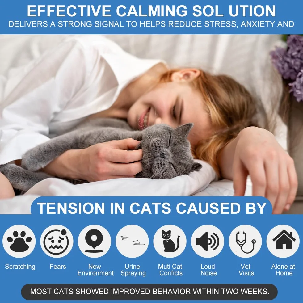 Aomig Calmante per Gattiper Antistress, 6 x Ricariche da 48 ml, Diffusore Calmante Gatti, Diffusore Feromoni per Gatti, Feromoni per Gatti