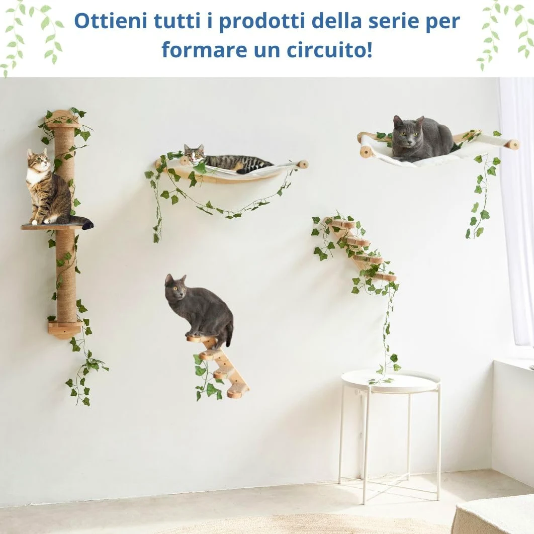 Amaca a parete per gatti robusta e confortevole - Lo scaffale porta fino a 12 kg - ideale per massimizzare lo spazio