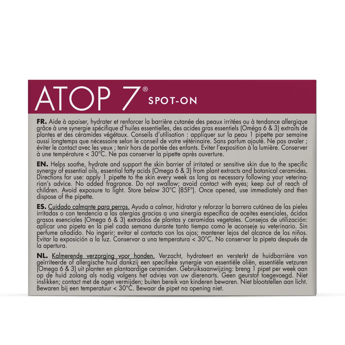 DERMOSCENT ATOP7 SPOT ON PERROS GATOS 0-10KG (NDR)