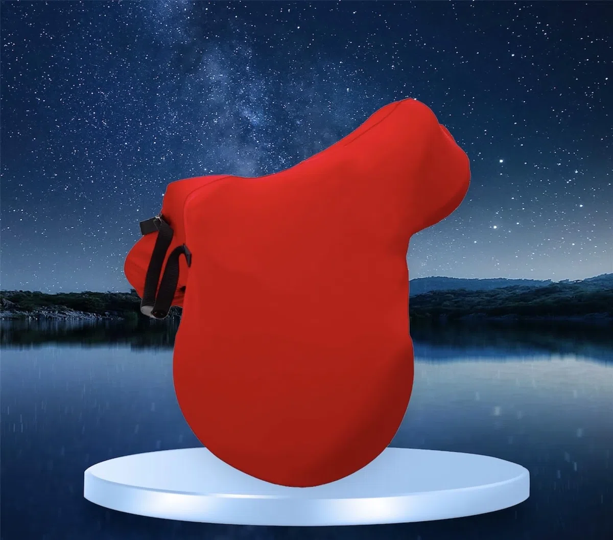 Majestic Ally Coprisella inglese con manico regolabile, tessuto elasticizzato a 4 vie in spandex/elastan, vari colori (rosso)