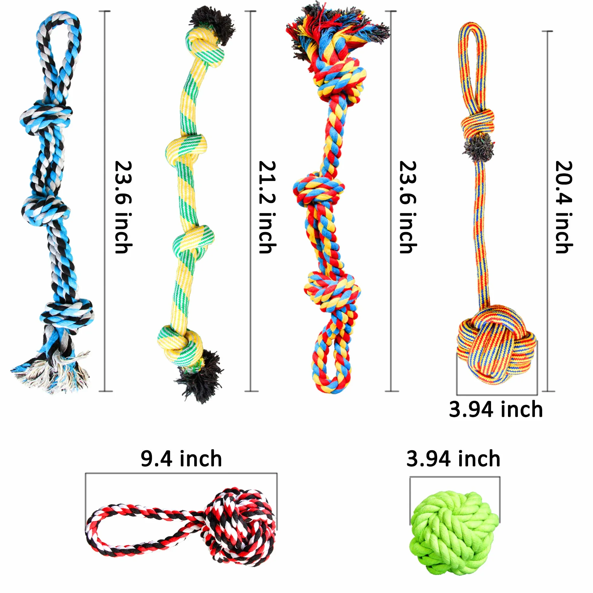 Youngever 6 Pacchi Grande Cane Corda Giocattoli, Cane Masticare Giocattoli, Cane Giocattoli per Grandi, XL Grandi Cani