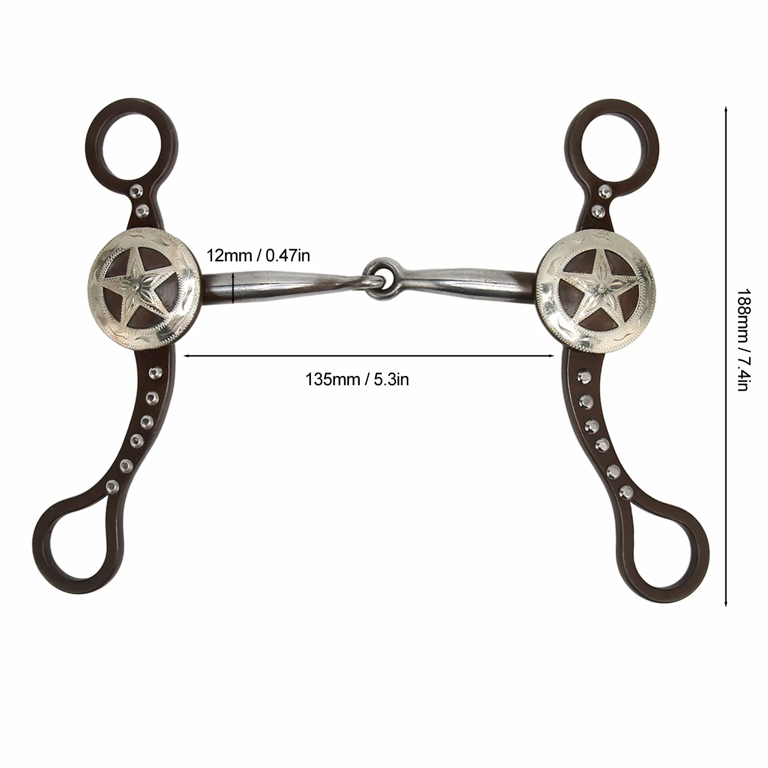 Morso Western per Cavallo, Morso per Bocca di Cavallo in Acciaio Inossidabile Ottimo per l'allenamento