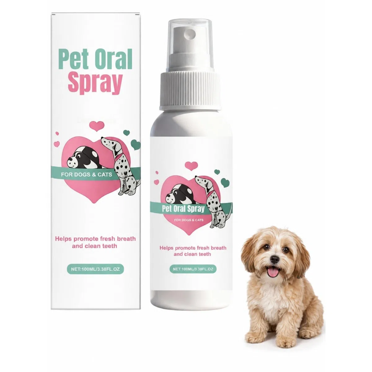 Codallma Spray per la Cura Dentale per Cani e Gatti, Dentifricio Spray per Cani, Pulizia Orale Delicata, Supporto per Gengive e Alito Fresco Dopo i Pasti (bianco-1PCS)