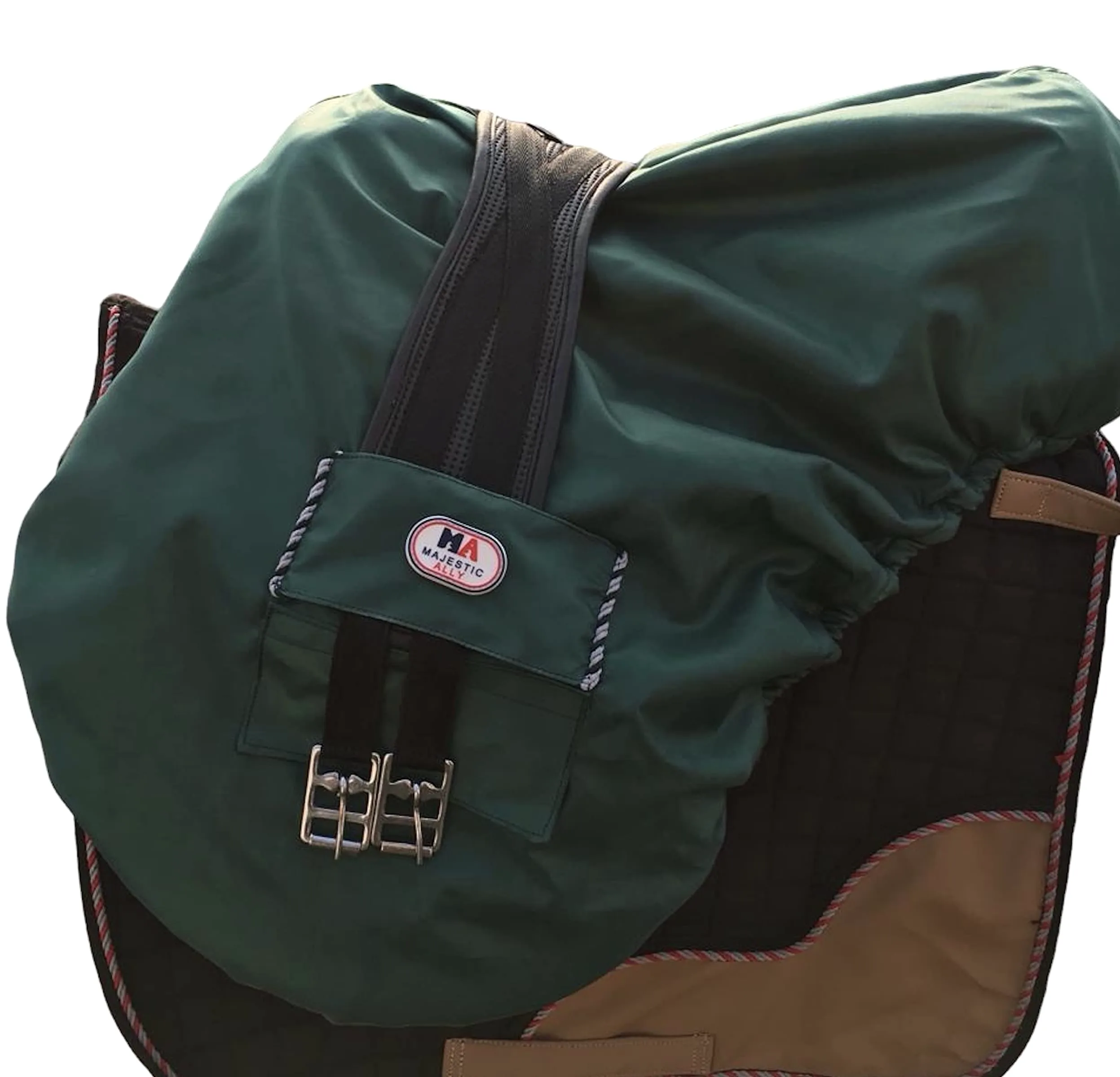 Majestic Ally Coprisella in Nylon Impermeabile Foderato in Pile, Colore Verde Cacciatore