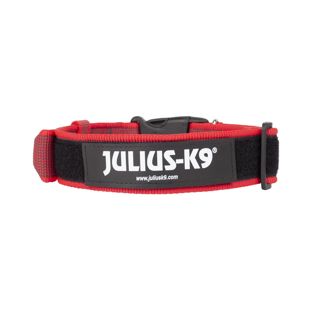 Collare K9 serie Color & Grey con manico richiudibile, 40 mm x 38-53 cm, rosso-grigio