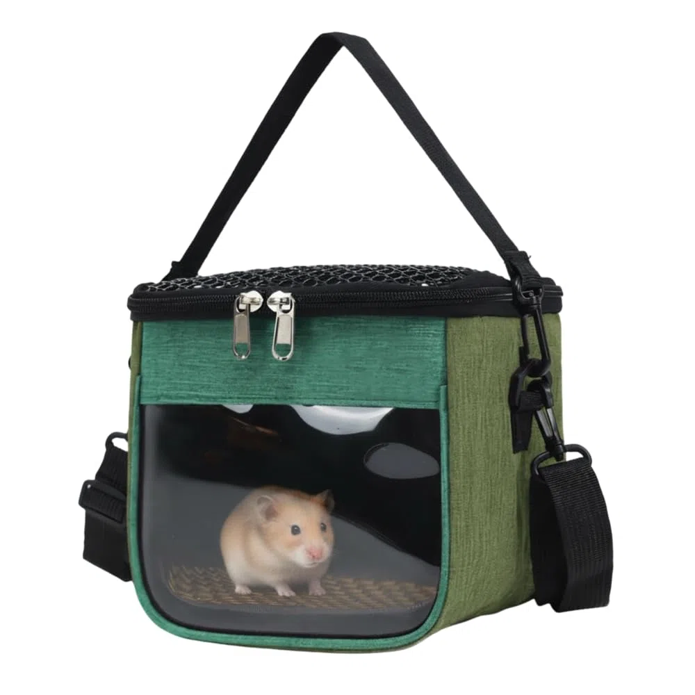 Borsa per il Trasporto di Piccoli Animali, Borsa da Viaggio Animali con Tracolla e Tappetino Rimovibile, Marsupio Portatile per Criceti, Petauri dello Zucchero e Scoiattoli Volanti