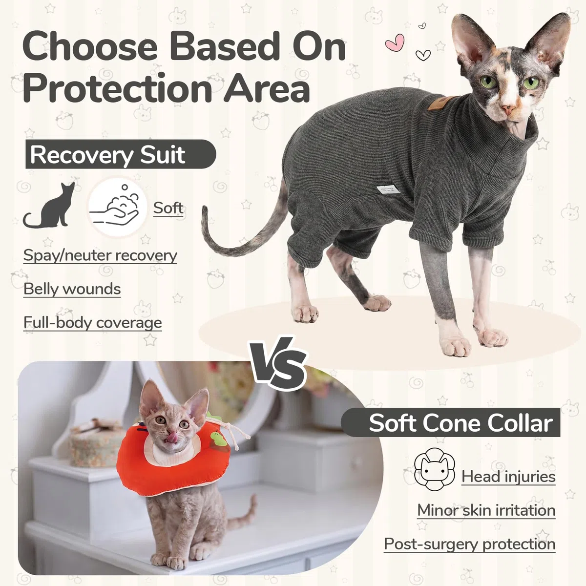 Body gatto post operatorio, tuta recupero gatto anti leccamento 4 zampe, body gatto sterilizzazione, tuta gatto polare caldo, ideale per sphynx gatto senza pelo, Grigio Scuro S