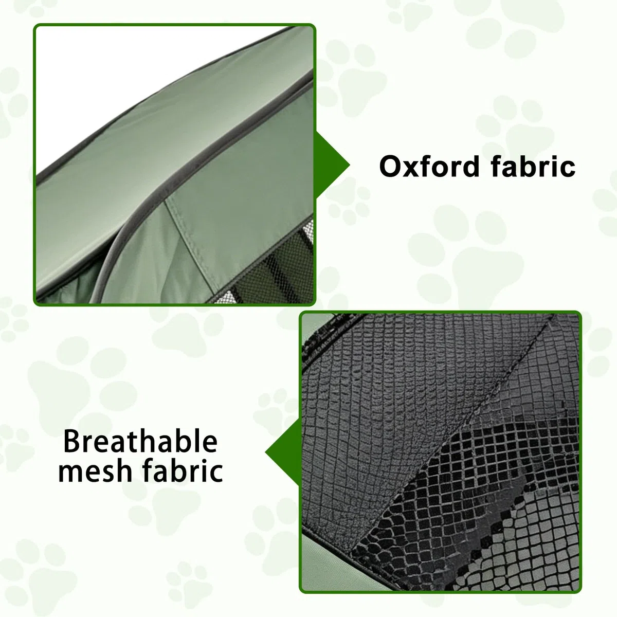 Trasportino per cani pieghevole, pieghevole, grande superficie a rete, pieghevole, in tessuto Oxford portatile, per auto e esterni, 52 x 92 x 52 cm