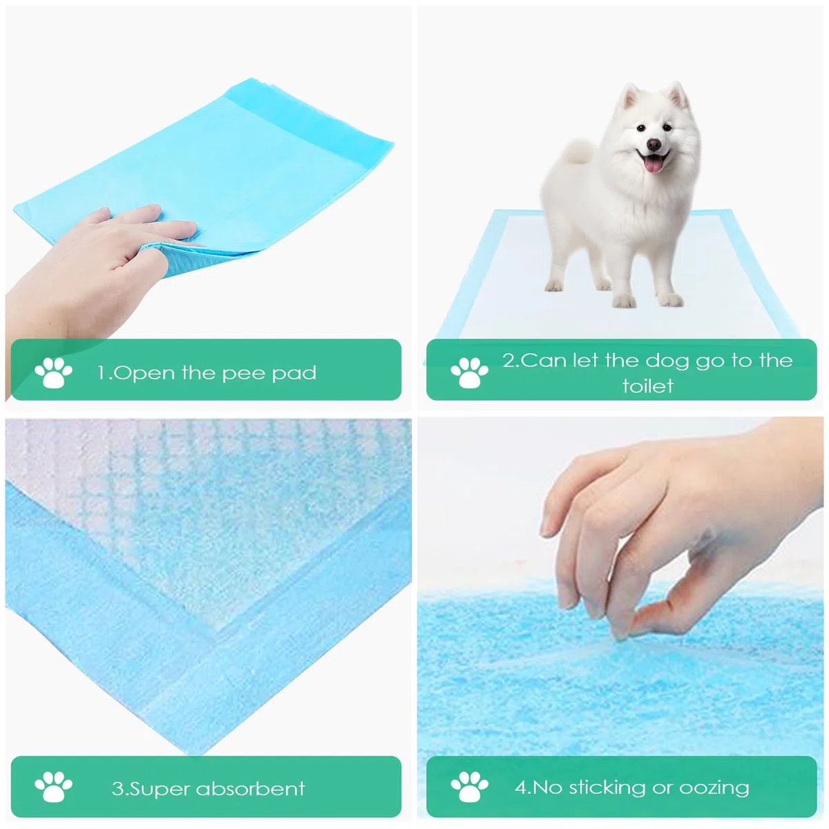 60 Pezzi Tappetini Igienici per Cani, 60 x 90cm Design a 5 Strati a Prova di Perdite con Superficie ad Asciugatura Rapida, Traversina Tappetino Cane Pipi Assorbenti Igienico l'Addestramento