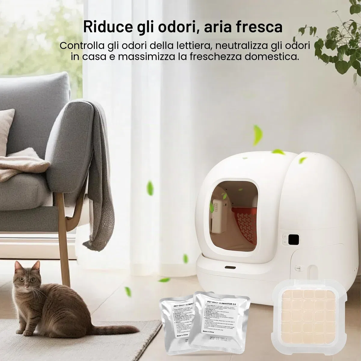 Deodorante N50 per Pura Max/Pura Max 2 Toilette per Gatti, Eliminatore di Adori per Lettiere di Gatti, Non Irritante, Distruggiodori per Gatti e Urina (6 Pezzi)